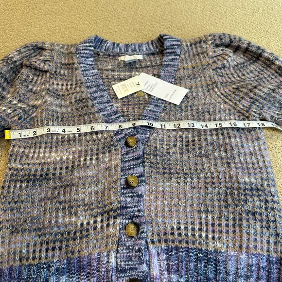 Design History Cardigan Sweater Chunky Marled V-Neck Cropped MEDIUM #M8043X NWT - Picture 7 of 12